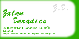 zalan daradics business card